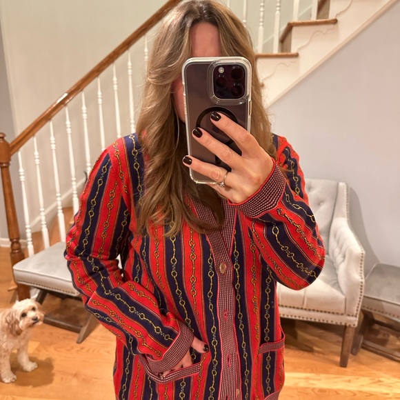 Gucci V-Neck Horsebit Chain Knit Cardigan - Picture 15 of 16